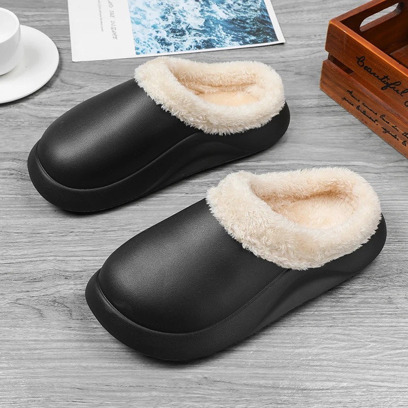 Slippers Platform Huis Katoenen Schoeisel Waterdicht Antislip Slijtvast Comfortabel Houden Warm Slip-On Plus Fluwelen Model