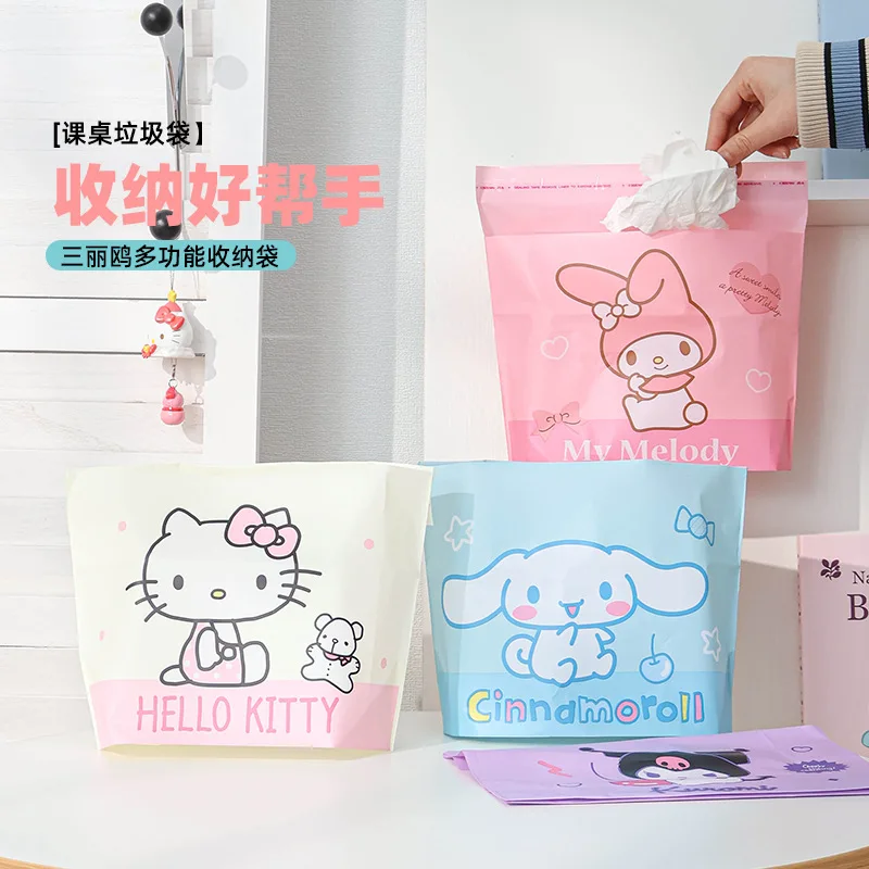 

20Piece Hello Kitty Trash Bags Stick-On Desktop Portable Car Kawaii Trash Storage Bags Multi-Functional Trash Bags
