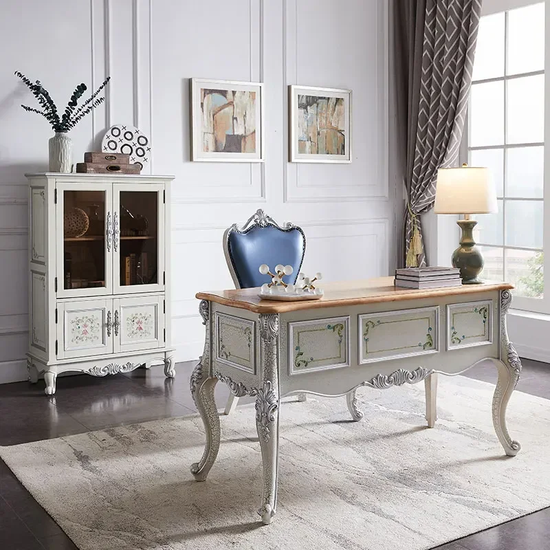 

Combination Computer Desk Home Study Furniture American Retro Solid Wood Office Writing Desk1