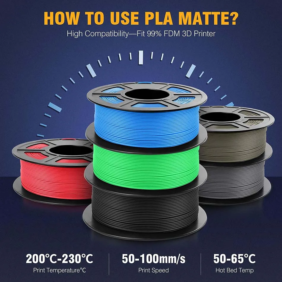 Jayo 3d Printer Filament Pla Matte 1.75Mm Netjes Gewikkeld 3d Filament Pla 1.1Kg Gladde Matte Afwerking 3d Printmaterialen