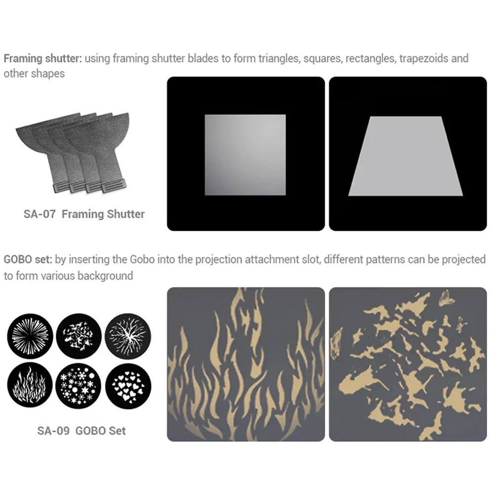 Godox S30 LED-lichtaccessoires Projectielens SA-P SA-17GOBO Set SA-09 SA-10 Kleurgels Kit SA-06 Softbox SA-05