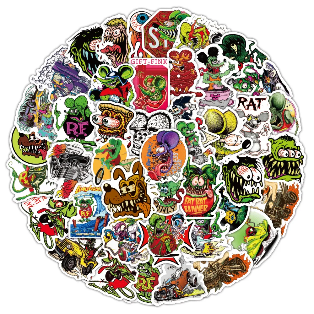 10/30/50PCS Classic Movie Tales of the Rat Fink Sticker Funny Cartoon Graffiti Decal DIY Skateboard Scrapbook Helmet Kids Toy