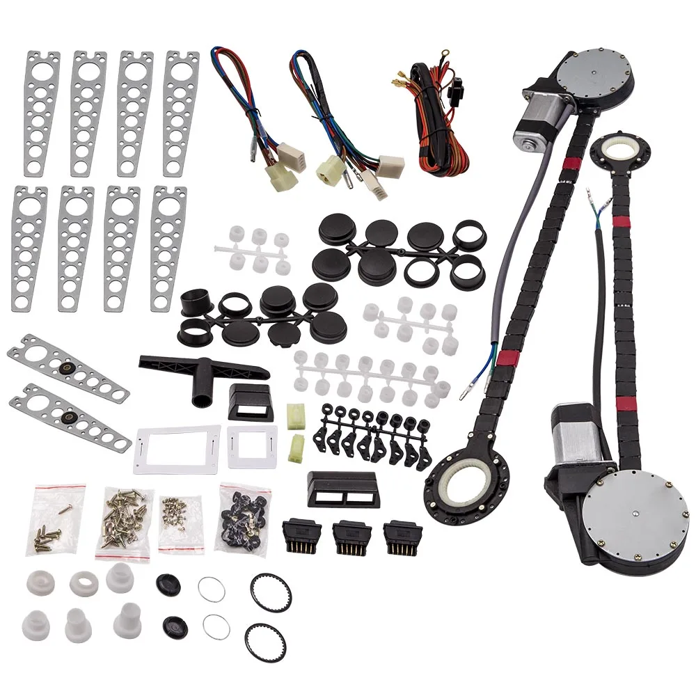 2-Door Universal Electric Window Motor Kit - Convert Manual Cranks to Power