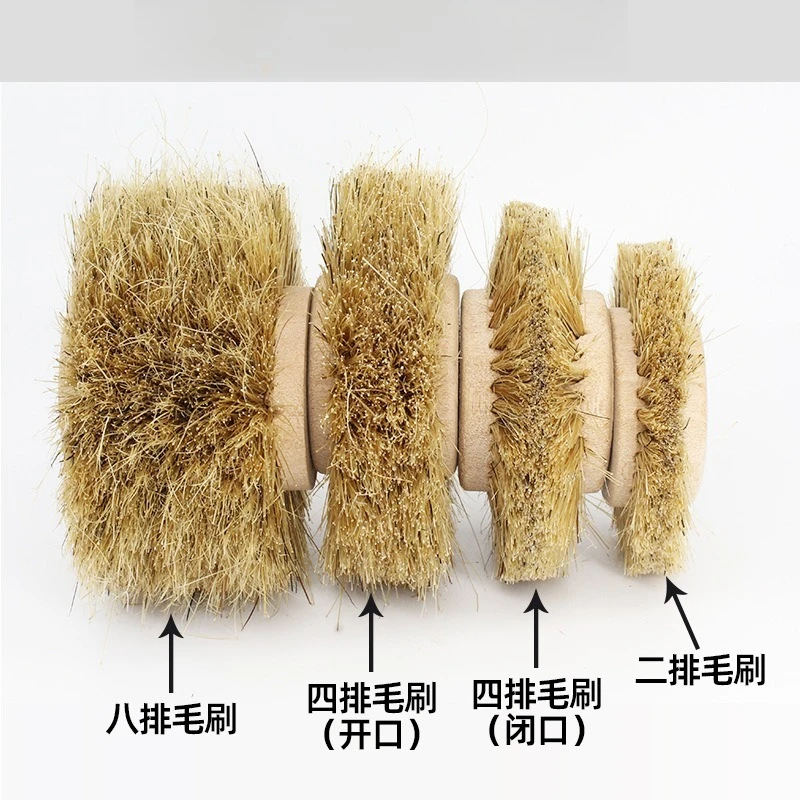 6PCS Boar Bristle Buffing Wheel Polishing Brush Bit, Rotary Tool Grinding Head for Jade Emerald Gem Polishing
