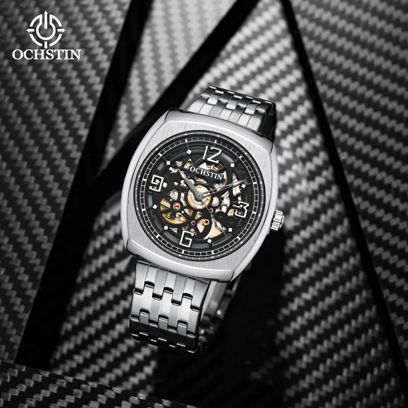 

ochstin2024 new master series fashion skeleton mechanical movement waterproof watch men's mechanical watches