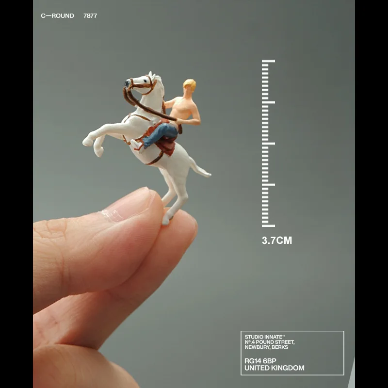 Handgemachte 3D Harz 1:64 Reiter Actionfiguren Miniatur Modell Sand Tisch Szene Ornament Zubehör Fotografie Requisiten Spielzeug