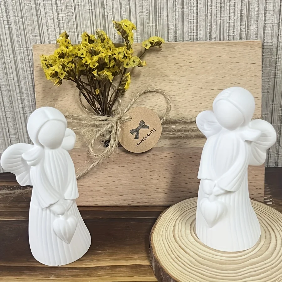 3D Angel Silicone Mold with Wings, Holding a Heart , Easy to Demold Fine Design Molds, Suitable for Home Decor, Craft Gifts