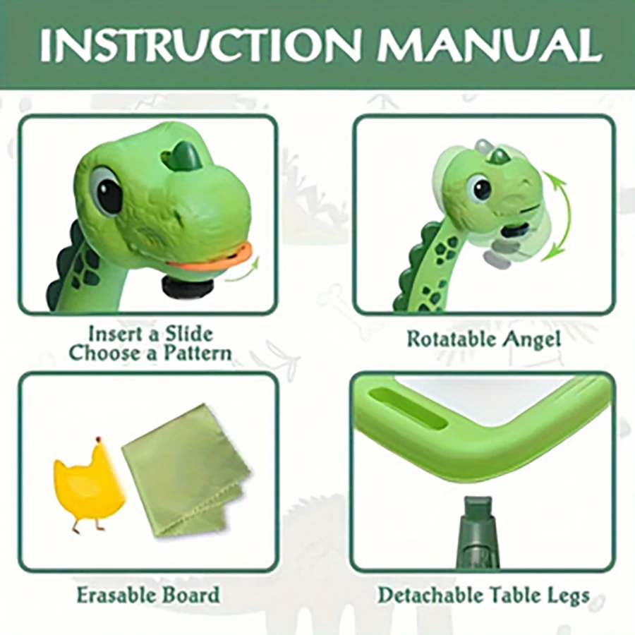 Dinosaur painting projector, puzzle toy drawing board, art and handmade toys for boys and girls, suitable gifts for children