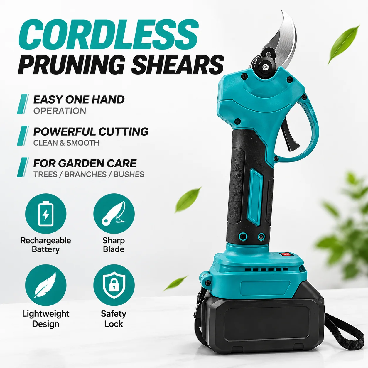 Gardening Tools Scissors - コードレス電動剪定ばさみ、充電式ガーデニングツール、木の枝を切るための電動剪定ばさみ、樹木や低木の剪定用。