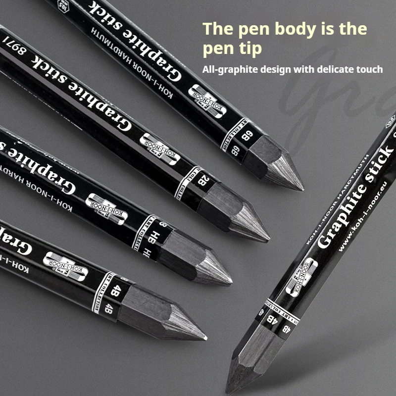 HB/2B/4B/6B Woodless Hexagonal Graphite Stick Pencil Bold Black Charcoal Art Student Sketch Painting Graphite Pen Art Supplies