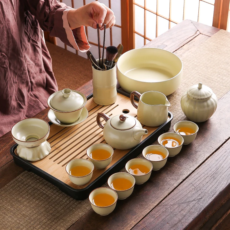 

Serving Valet Tea Tray Ceramic Accessories Living Room Tableware Coasters Tea Tray Hospitality Chinese Bandejas Home Products