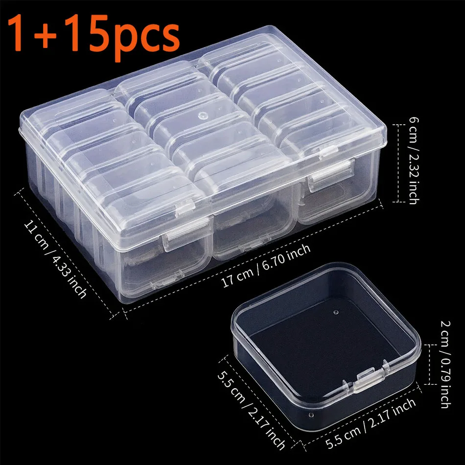 30Pcs Small Clear Plastic Bead Storage Containers