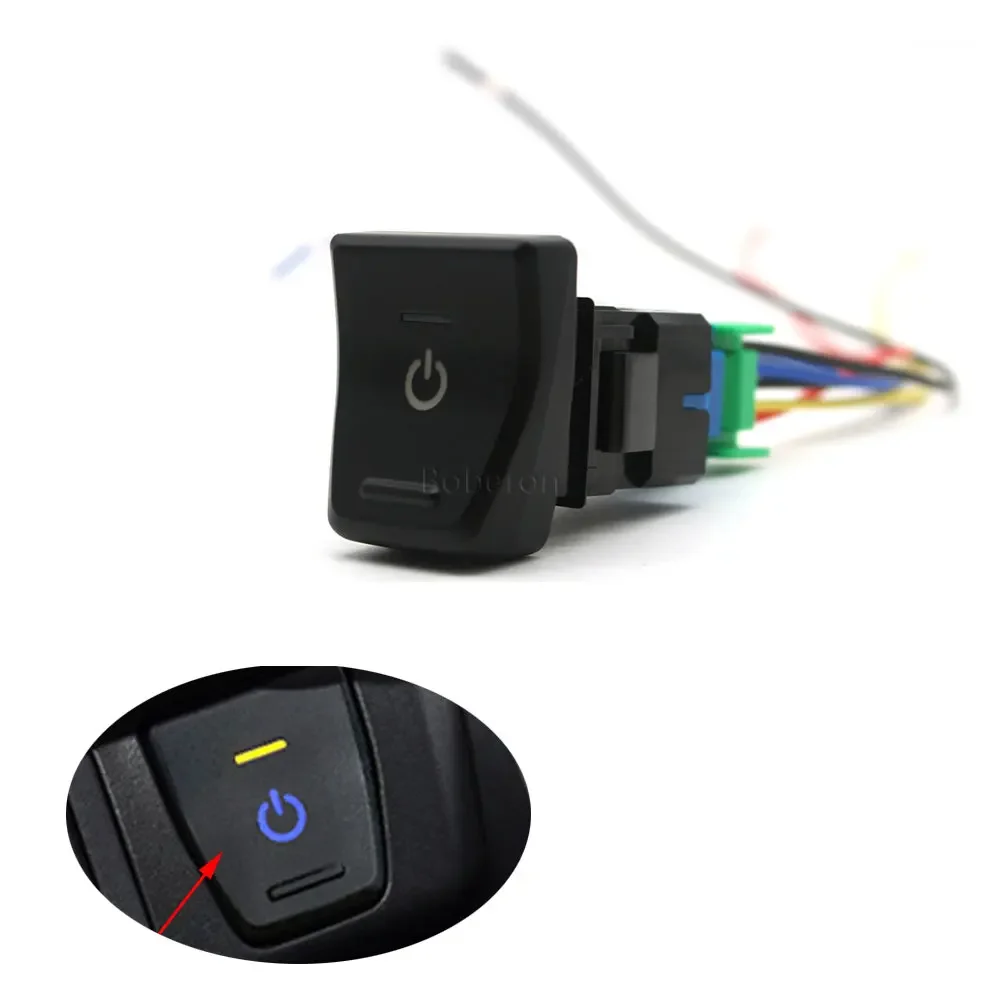 Auto LED Light Power On Off Front Fog Light Camera Recording LED Switch Button With Connecting Wire For Toyota Wilanda RAV4 2020