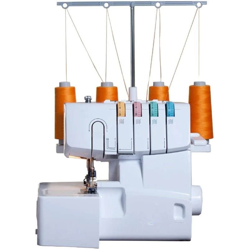 Heavy-Duty Metal Frame Overlock Machine, 1,300 Stitches Per Minute, Removeable Trim Trap, 3 Included Accessory Feet