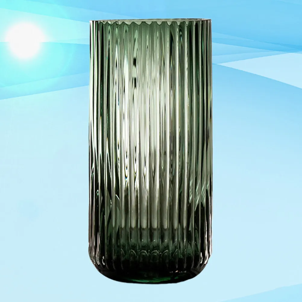 1Pcs Simple Roman Parlor Glass Vase Light Green Size L Elegant Design Flower Ware Home Hotel Decoration