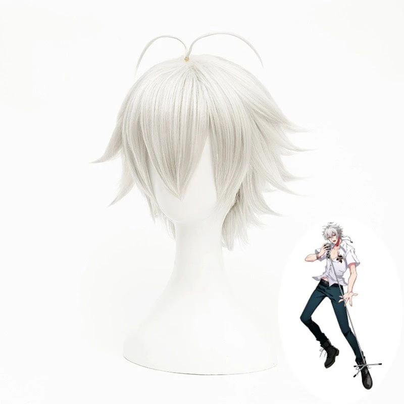 SAMATOKI AOHITSUGI Cos Hoofddeksels Bal Man Accessoires Hoofddeksels Rand Lifting Ahoge Kort Haar Anime Hypnose Microfoon Rol Pruik