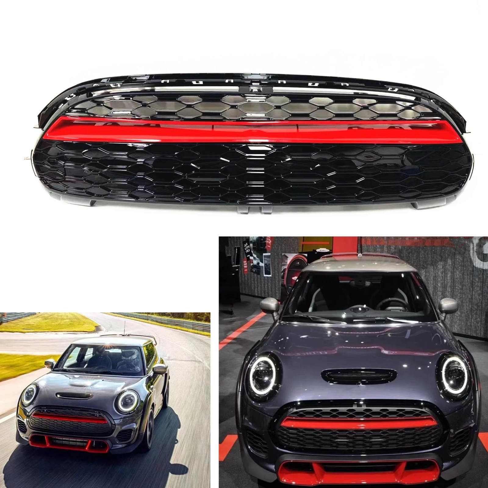 

Car Front Grille Racing Grill For BMW MINI COOPER F55 2015-2020 F56 2014-2020 F57 Body Kit Upper Bumper Air Hood Vent Mesh Grid