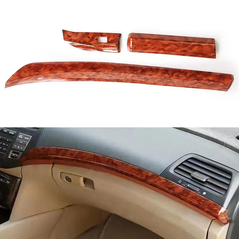 

Автомобильный светло-коричневый деревянный комплект отделки центральной консоли, приборная полоса, подходит для Honda Accord 2008-2013