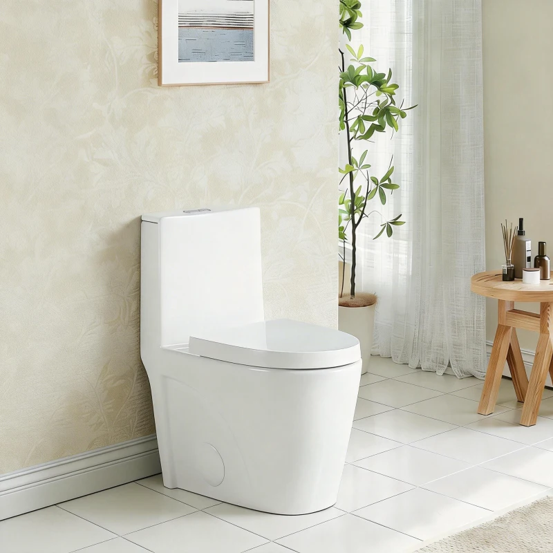 

Alixeperss Store One-Piece Toilet, 1.1/1.60 GPF Water-Efficient Dual-Flush Elongated Comfort Height Floor Mounted, Standard-Size