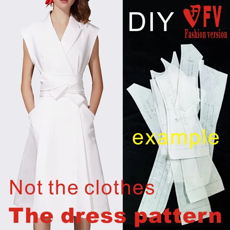 Making clothes pattern women's short-sleeved dress cutting pattern design drawing BLQ-339