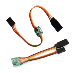 Sinal servo inversor universal 4-6v/3.6v-24v, reversor de engrenagem de direção de baixa/alta tensão para avião servo rc v-tail