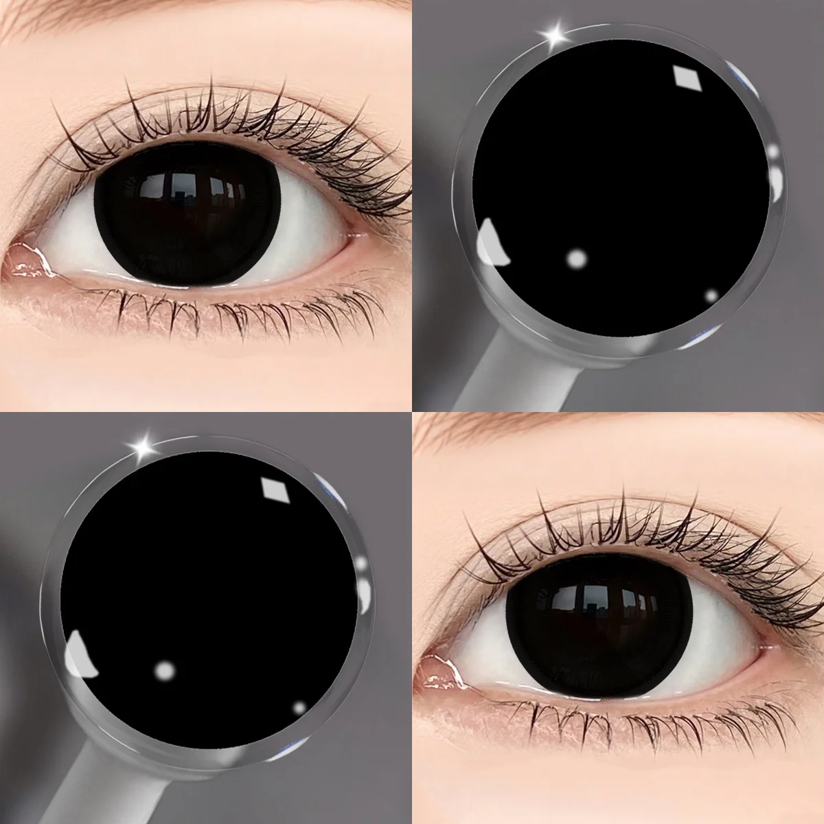 VISUASHOW Anime Cosplay Farbige Kontaktlinsen für Halbjährlichen Gebrauch 1 Paar Blind-Block Farbige Augenlinsen für Party- und Halloween-Make-up – Detail 3