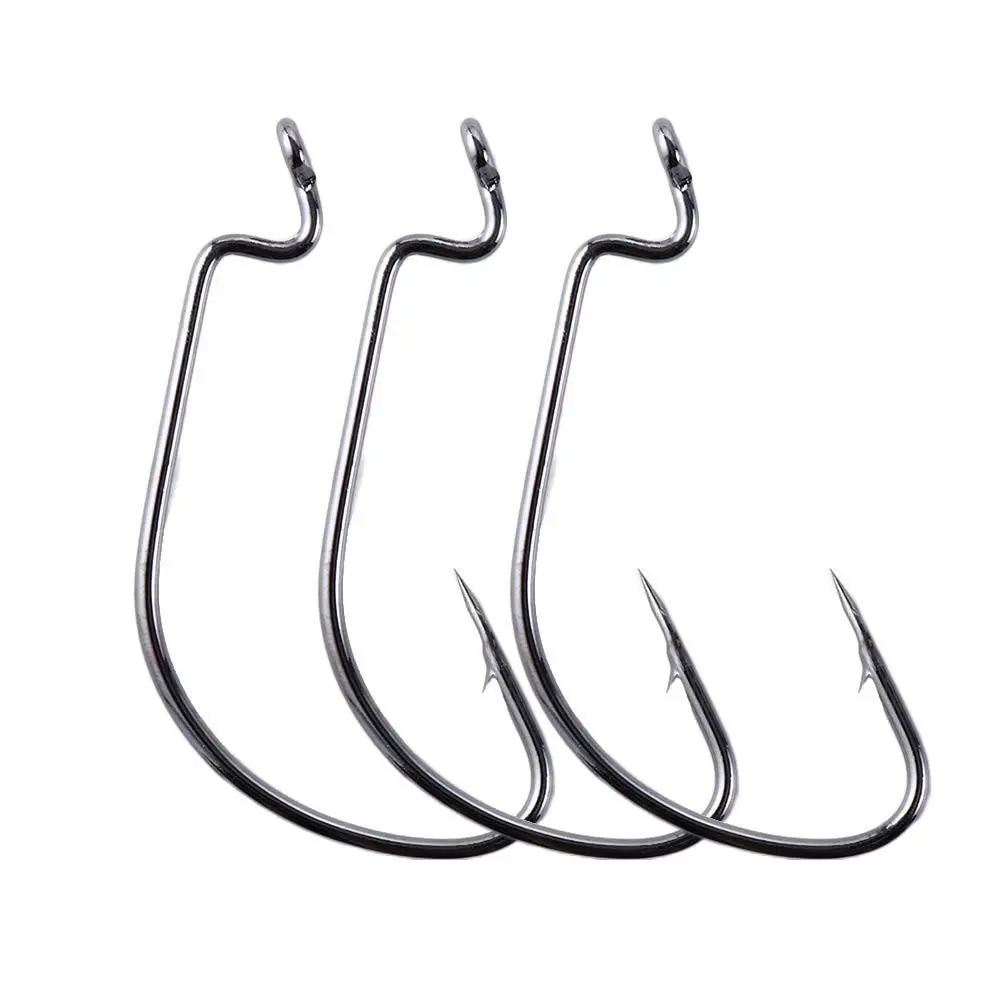 

Lure Carbon Steel Super Lock Crank Barbed Hook Offset Fishhook Fishing Hook Wide Crank Hook Barbed Hook Fishing Soft Worm Hooks