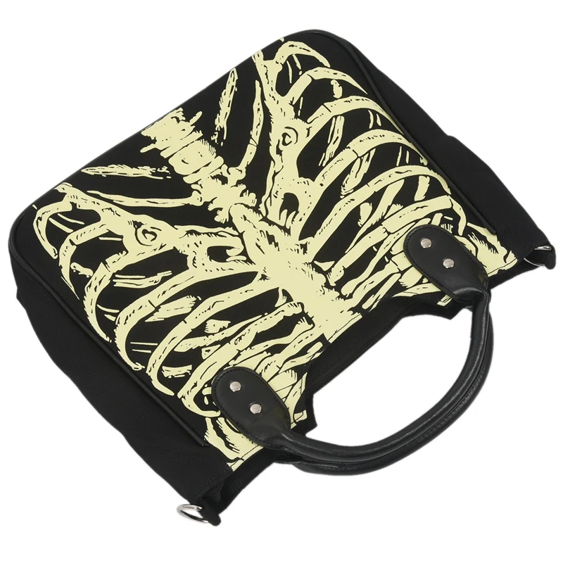 Luminous Gothic Skeleton Bones Skulls Crossbody Shoulder Bags Rock Designer Female Casual Totes For Women Punk Fashion Handbag