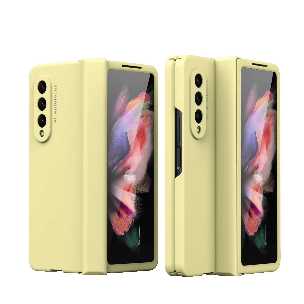 Phone Case For Samsung Galaxy Z Fold 5 4 3 5G With Front Screen Glass Hinge Plastic Cover