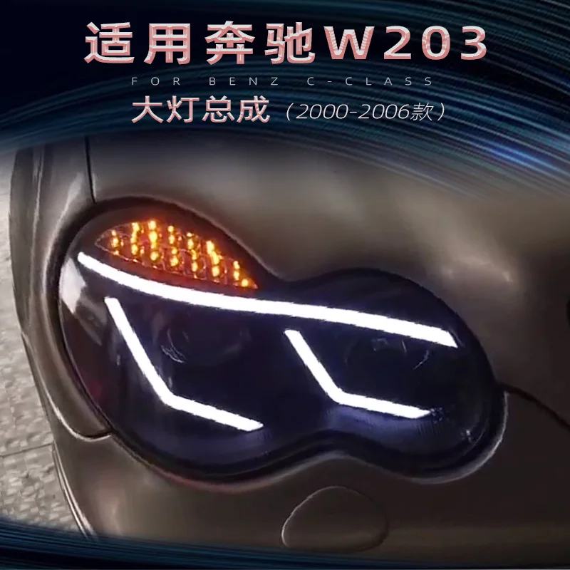 

Led Headlights for W203 Headlights Assembly 2000-2006 Modified LED Running Lights Turn Signals High Low Beams C200 230