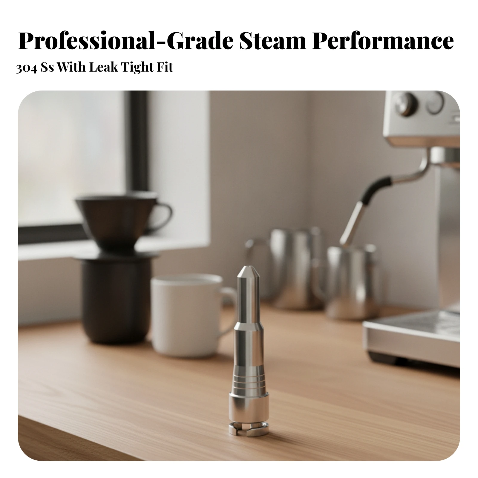 Replacement Steam Nozzle Tip 304 Stainless Steel Steam Nozzle Milk Foam Spout Food-Grade Accessory Easy-to-Clean for Baristas