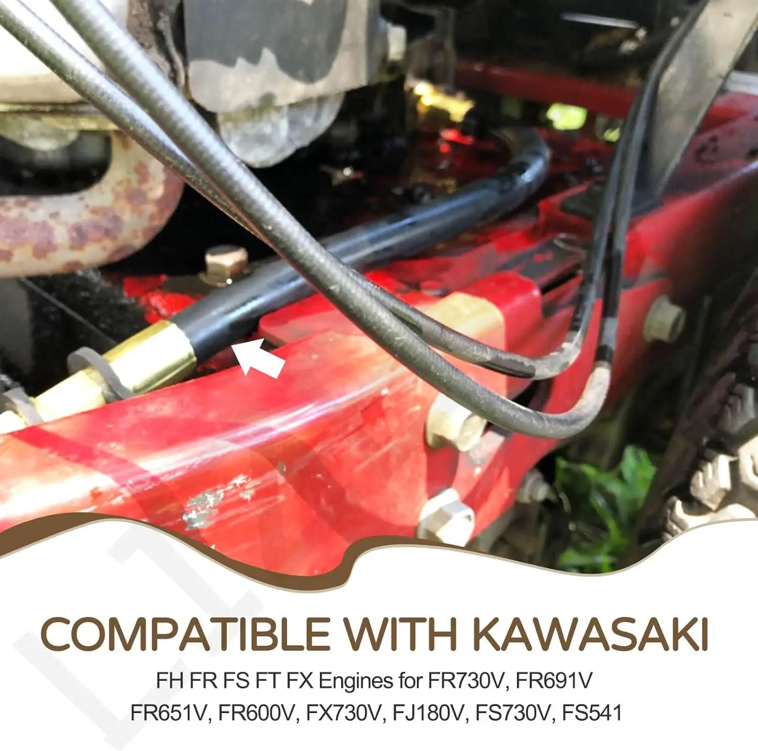 51044-0902 خرطوم تصريف الزيت المطاط والنحاس لمحركات Kawasaki FH FR FS FT FX FR730V FR691V FR651V FR600V Kubota Z412 Z122R