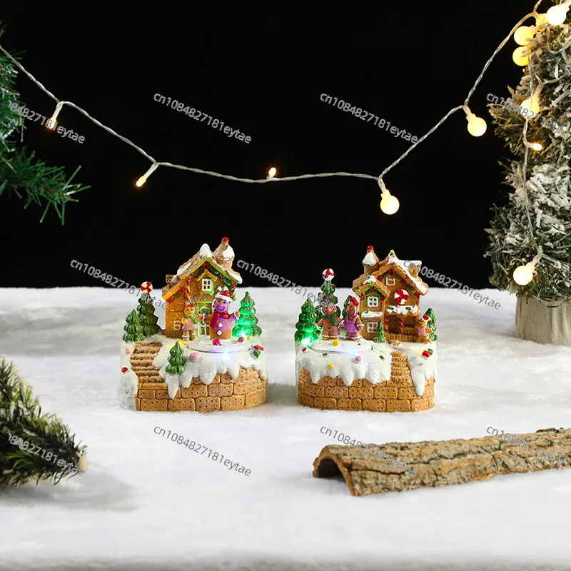 جديد عيد الميلاد الحلي الموسيقى الكهربائية متوهجة منزل أضواء LED منزل الثلج عيد الميلاد الحلي الهدايا