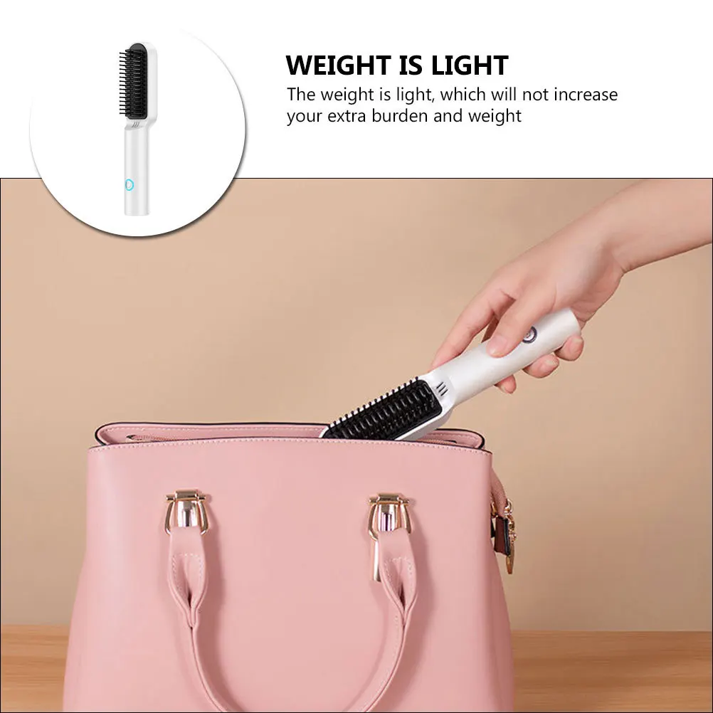 

1Set Smoothing Hair Comb Electric Hair Straightener with USB Cable Portable Hairdressing Accessory for Men and Women Lightweight