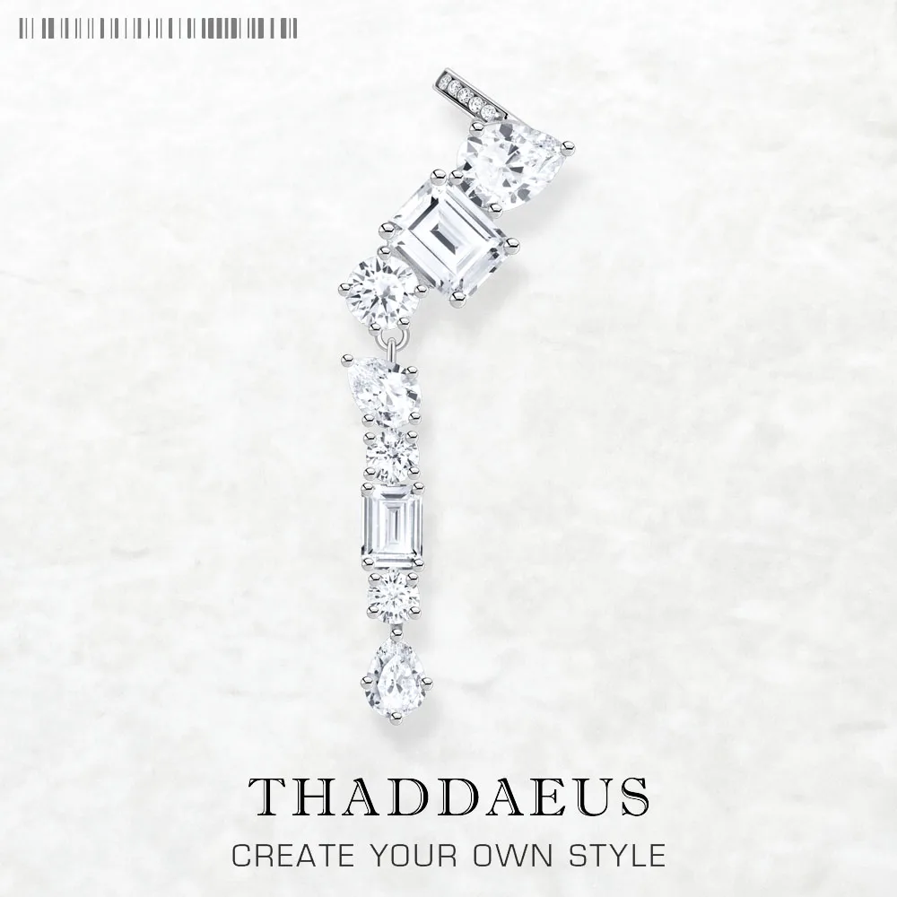 

Glamorous Single Ear Stud Climber Water Drop Europe Style Fine Jewerly For Women Romantic Gift In 925 Sterling Silver