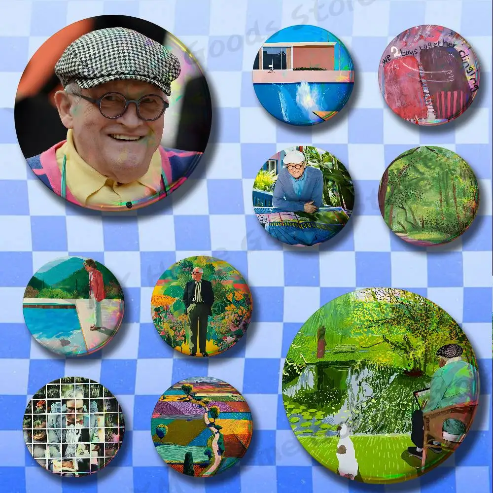 A Bigger Splash Digital D-David H-Hockney Enamel Pins Badge Round Brooch for Backpack Decor Accessories 25/32/44/58/75mm