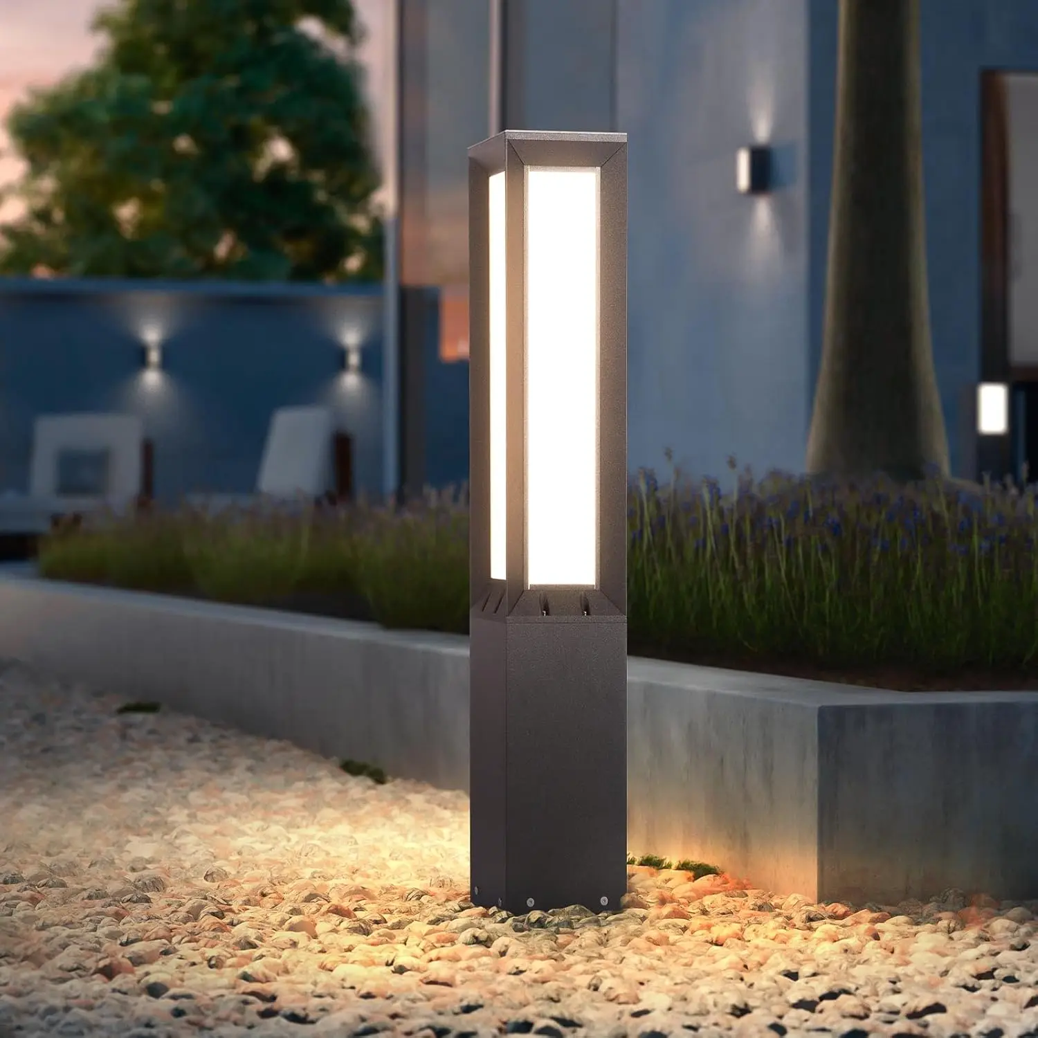 Modern Pathway Light, 32Inch Landscape Path Light Ip65 Waterproof Walkway Lights Outdoor Floor Lamp Aluminum High Voltage