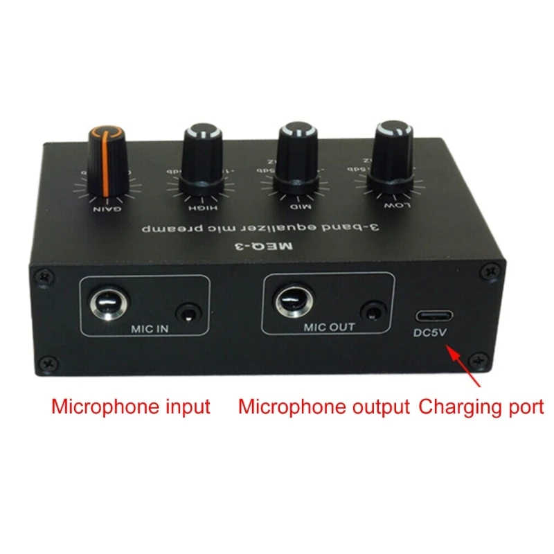 Portable Microphone Preamp High Low Equalization for Condenser Mic