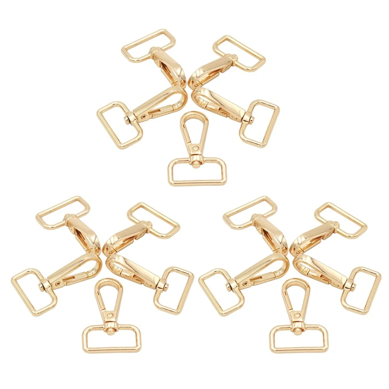 Hot Kf-15 Pcs D Ring Swivel Lobster Claw Clasp, Push Gate Snap Hooks Trigger Clips(Gold, 1 Inch)