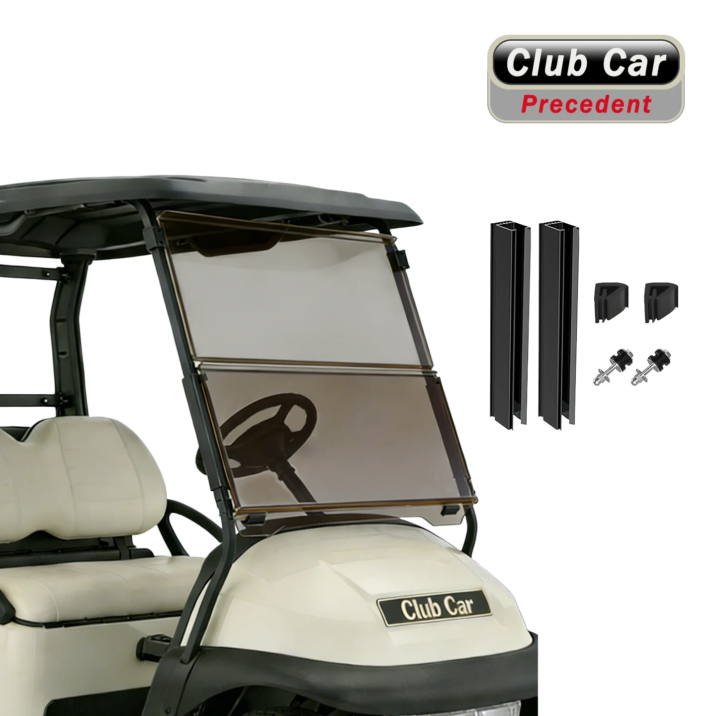 Golf Cart Accessories Club Car Precedent 2004-Up Tinted Folding Windshield Acrylic
