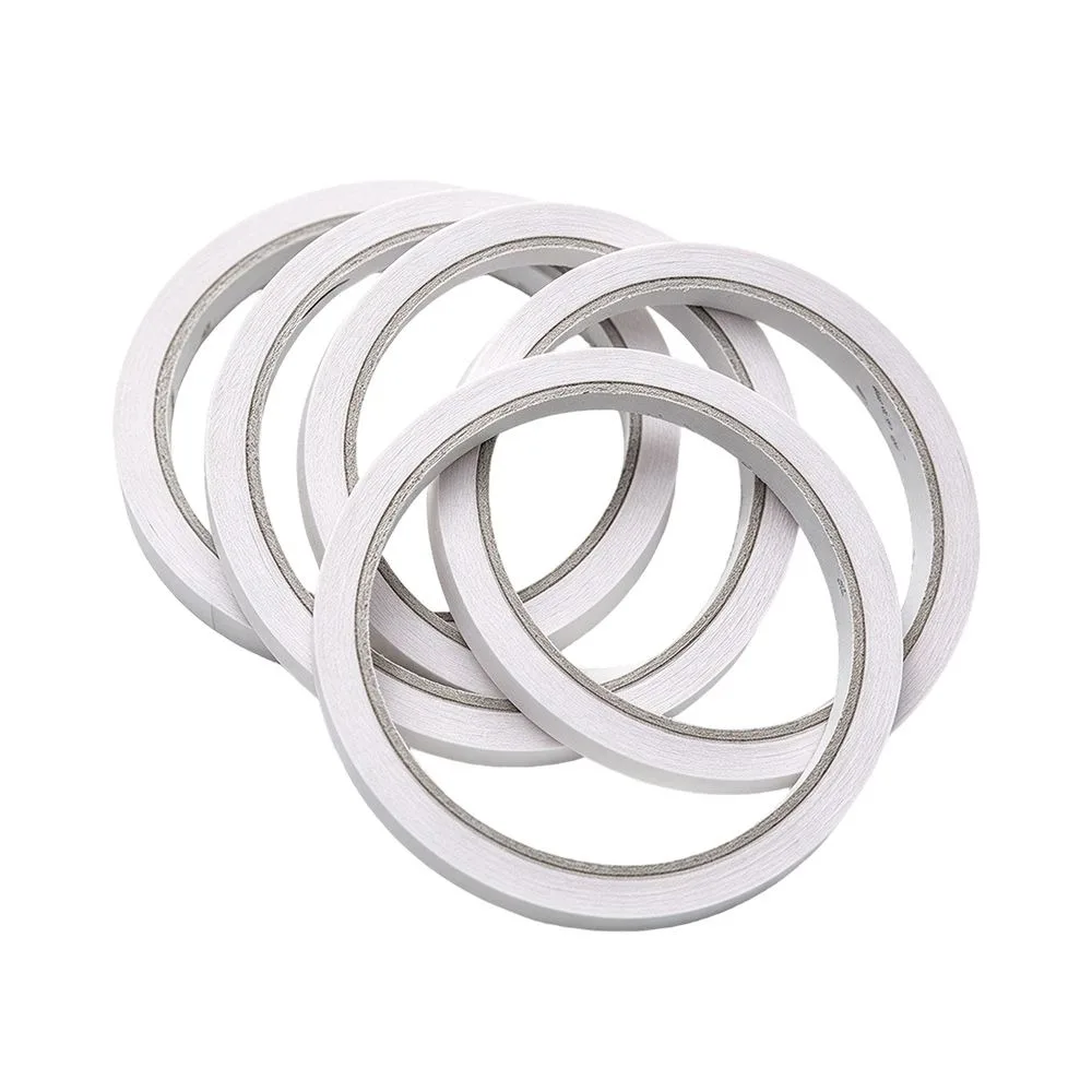 5 Rolls Strong Adhesion Double Sided Craft Tape White 8mm x 17m Double Sided Adhesive Tape Double Sided Sticky Tape Handicrafts
