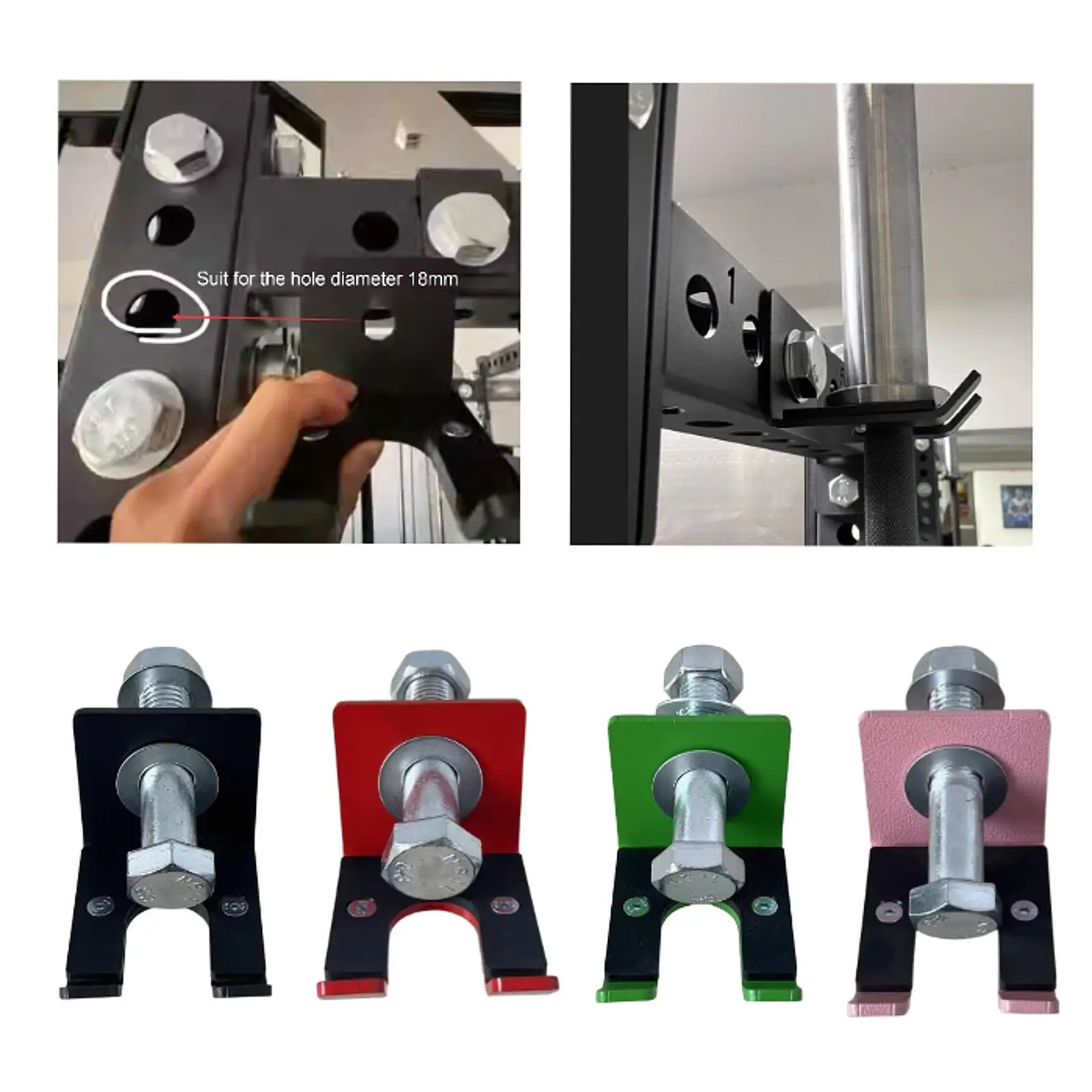 

Barbell Holder Barbell Hanger for Squat Rack for Curl Bar Home Gym Accessory Heavy Duty for 18mm Hole Weight Bar Holder