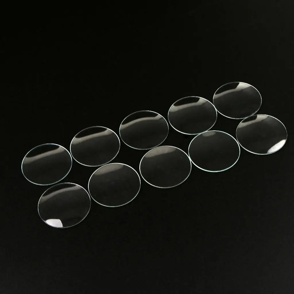 10 Pieces Clock Mineral Glass 28mm-33mm Diameter Mineral Clock Crystal 1mm Thick