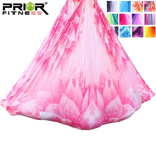 Imagen 2 del producto Tela de hamaca de Yoga aérea, cinturón elástico para gimnasio, estudio de Yoga interior, Color degradado, 7m, 6 yardas