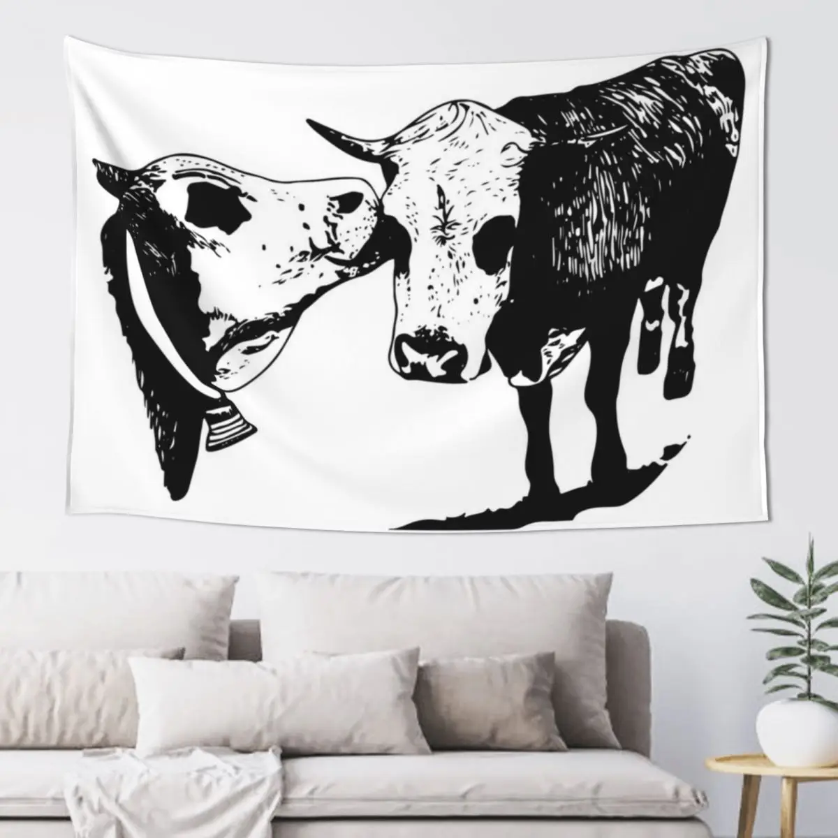 

Cow Love 3 Tapestry Home Supplies Hanging Wall Decoration For Bedroom Wallpapers Home Decor Tapestry