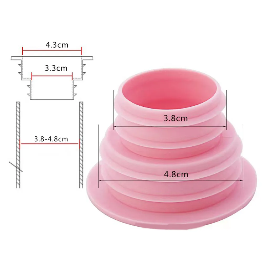 Tapón de silicona para manguera de drenaje de 4 piezas, anillo de sellado de alcantarillado para manguera de lavadora, accesorios de tubería de alcantarillado