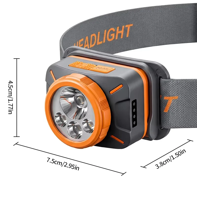 4 LED Ultra Bright Headlights Motion Sensor Rechargeable Headlight Flashlight Fishing Headlamp Led Forehead Head Lamp Flashlighs