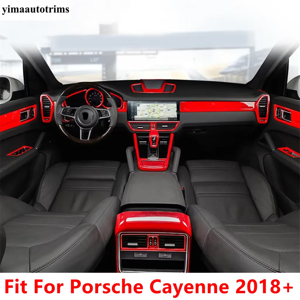 

Dashboard Instrument Ring / Head Lamp / Gear Shift Head / Roof Hook Cover Trim Red Accessories For Porsche Cayenne 2018 - 2023