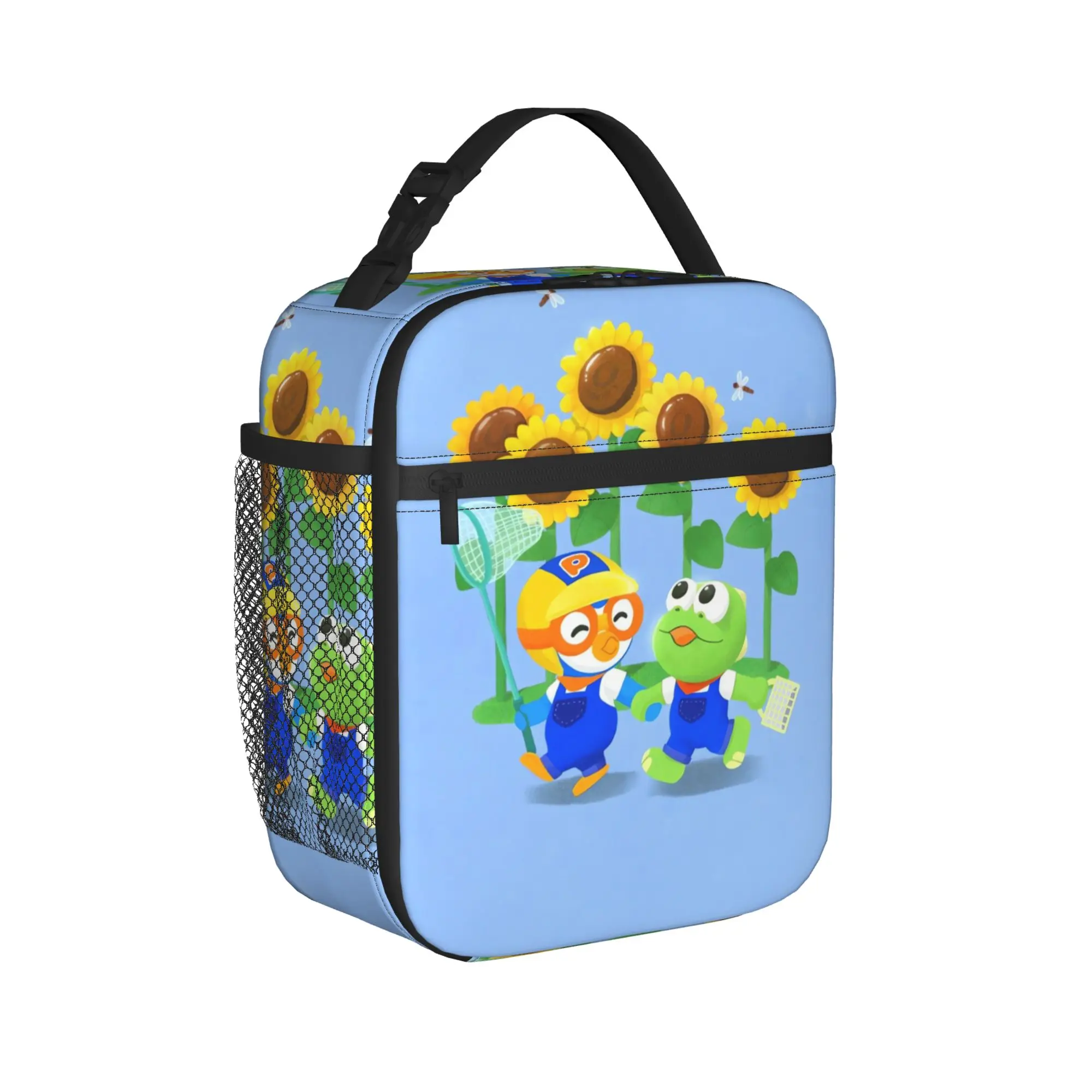 PororoS Lunch Bag  Portable Lunch Box Men Travel Print Cooler Bag Funny Waterproof Thermal Lunch Bags