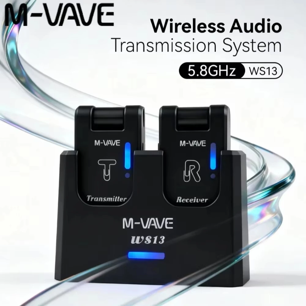 M-VAVE WS13 Wireless Guitar Transmitter and Receiver 5.8GHz Digital Lossless Audio Rechargeable Suitable for Guitar and Bass view 3